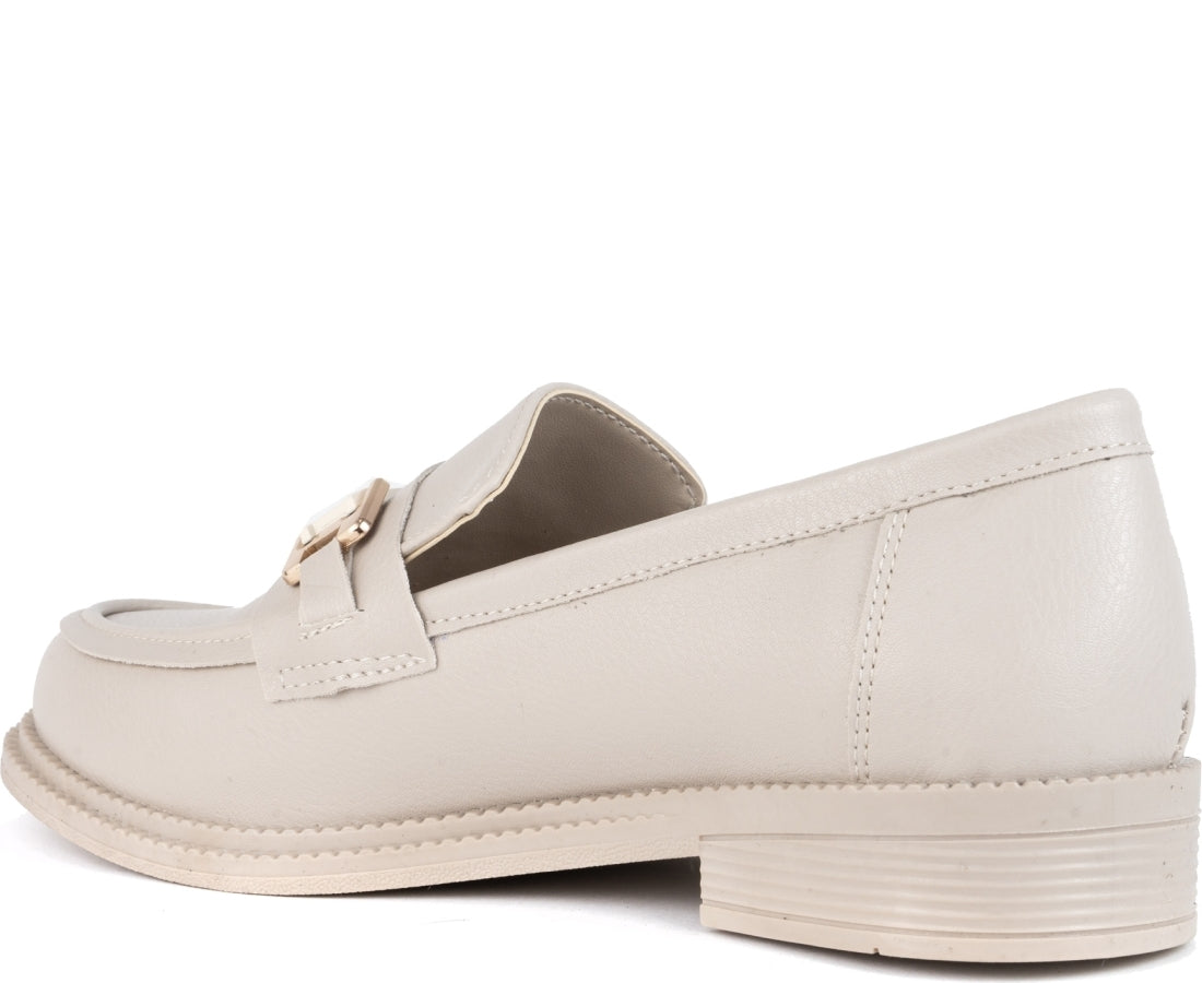 beige casual closed loafers