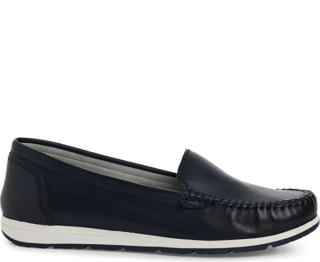 blue casual closed mocassins