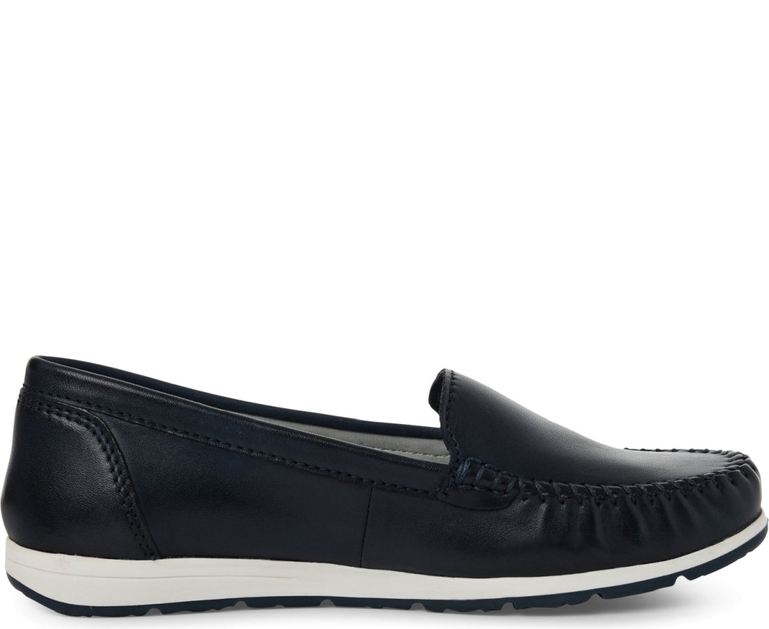 blue casual closed mocassins