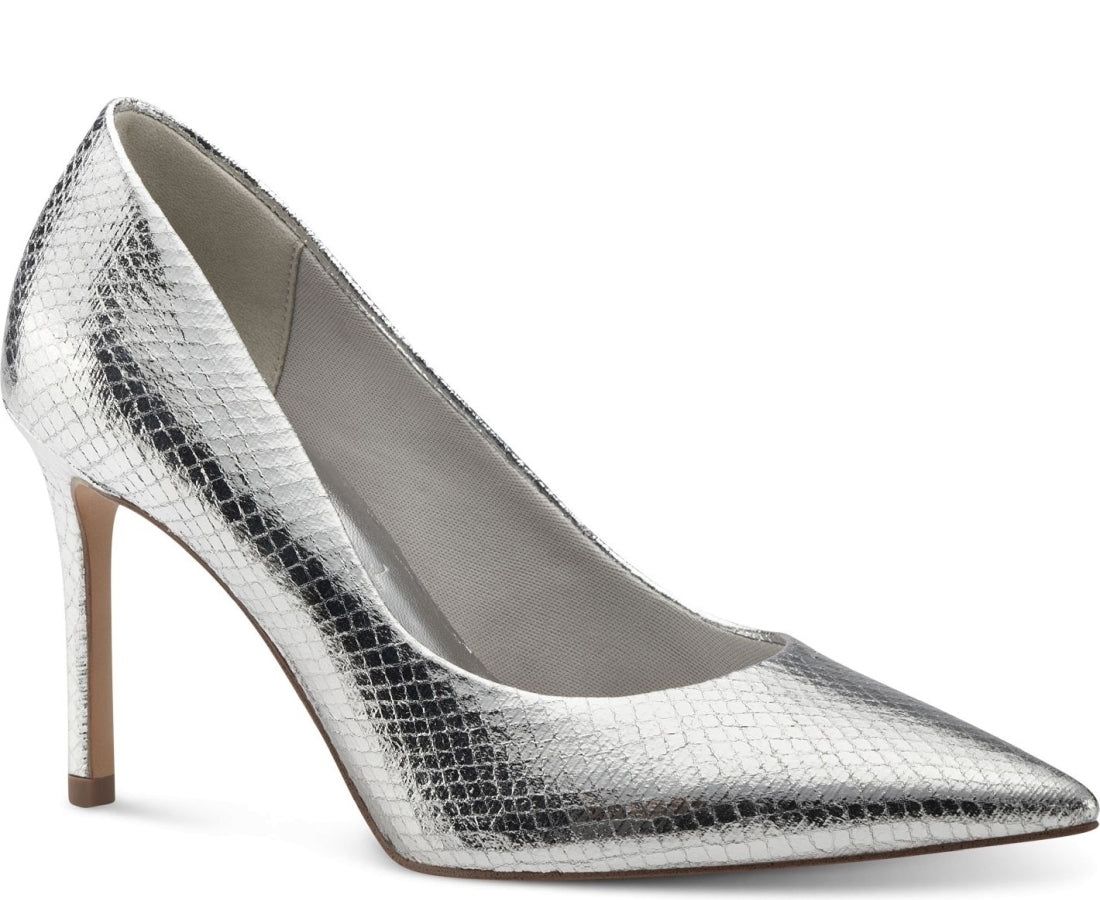 silver elegant closed pumps