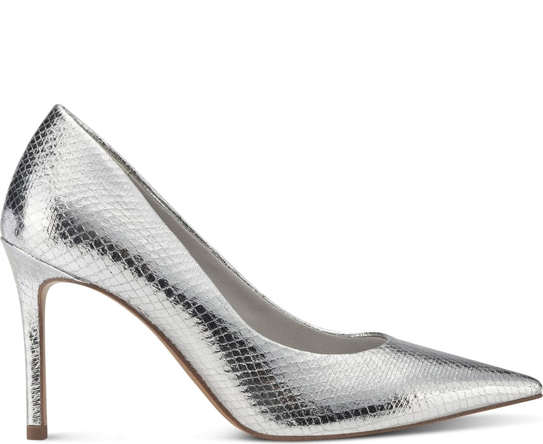 silver elegant closed pumps