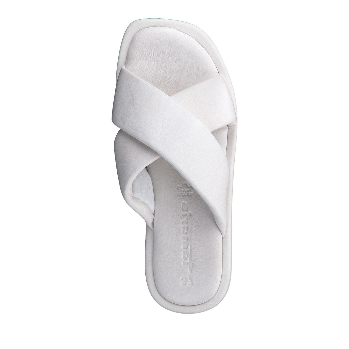 Women's White Open-Toe Slippers