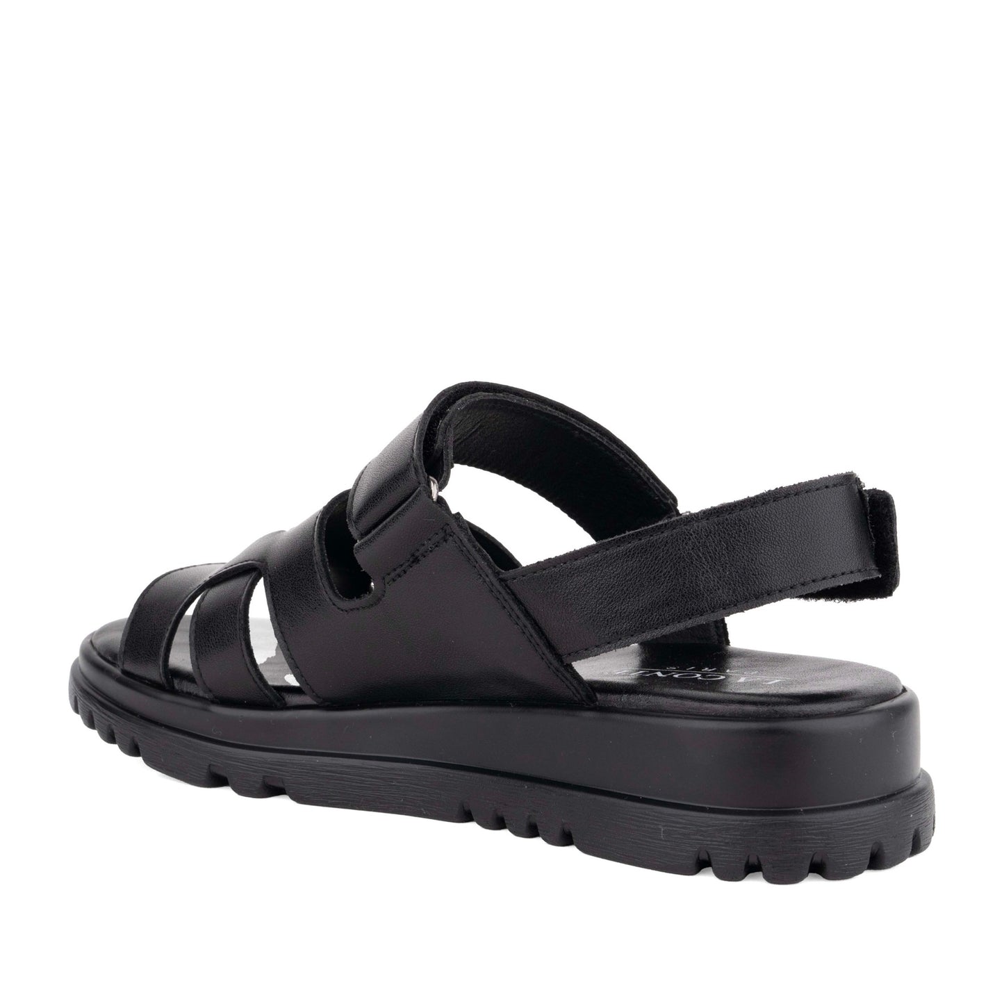 Women's Black Wedge Open-Toe Sandals