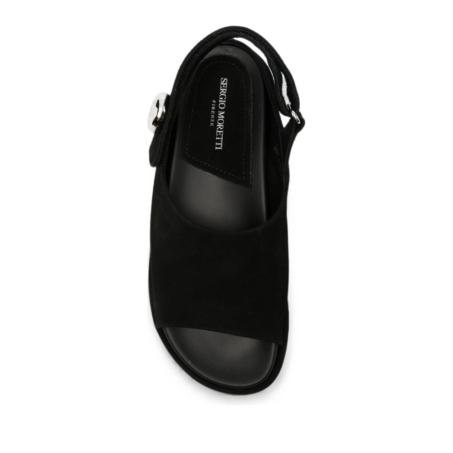 Women's Black Wedge Open-Toe Sandals