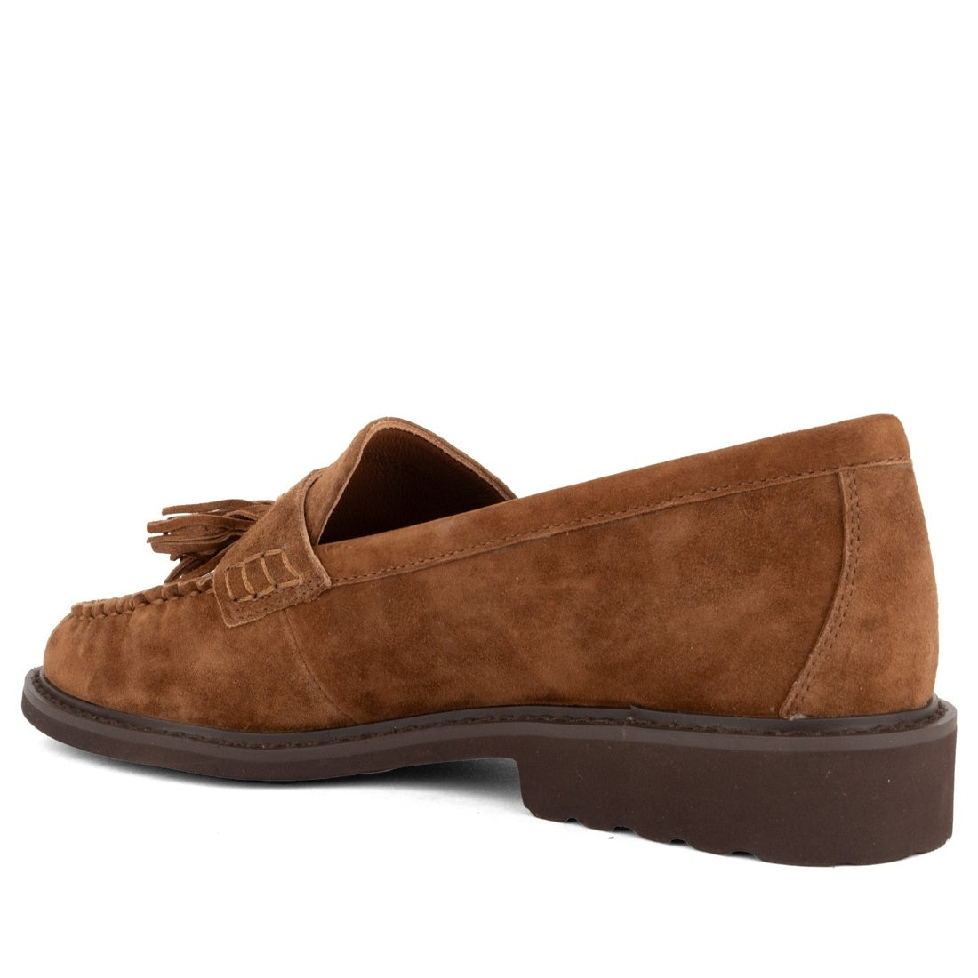 brown casual closed loafers