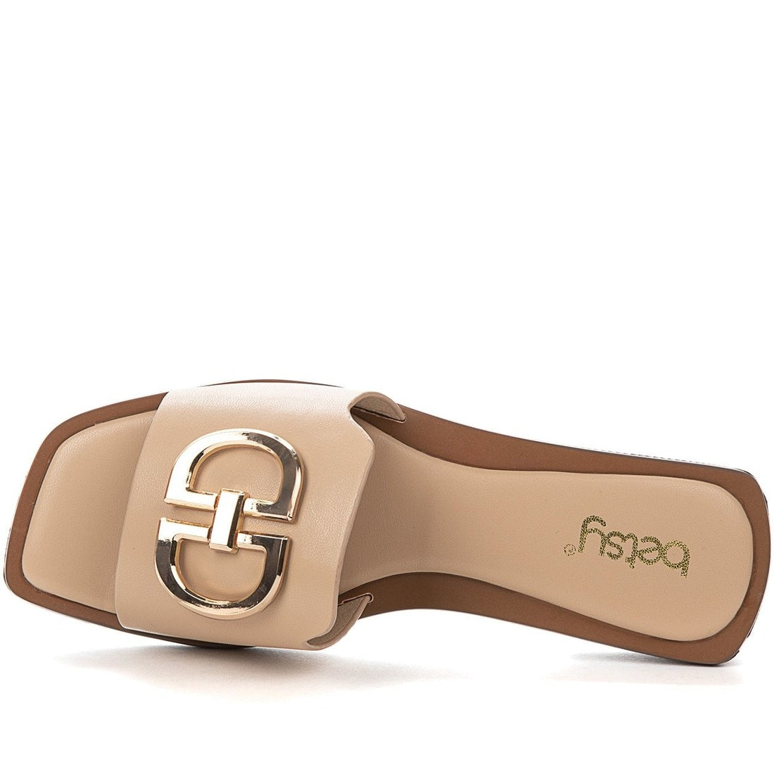 beige casual open slippers