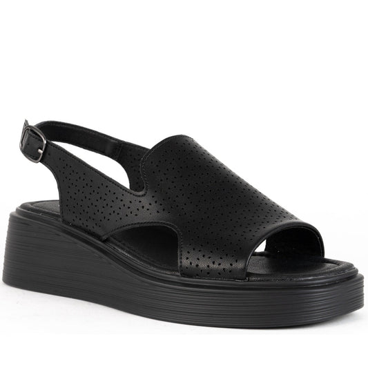 black casual open sandals