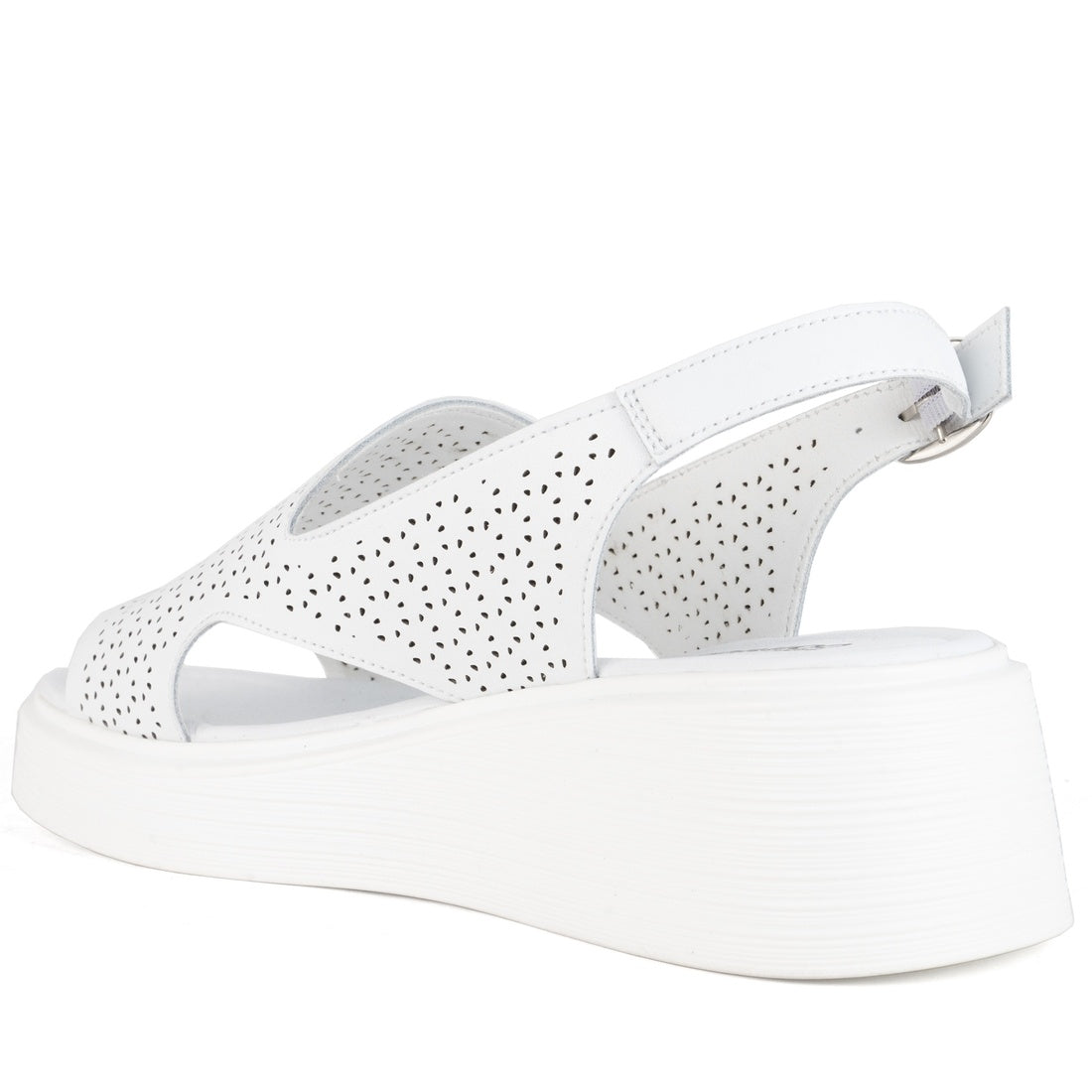 white casual open sandals