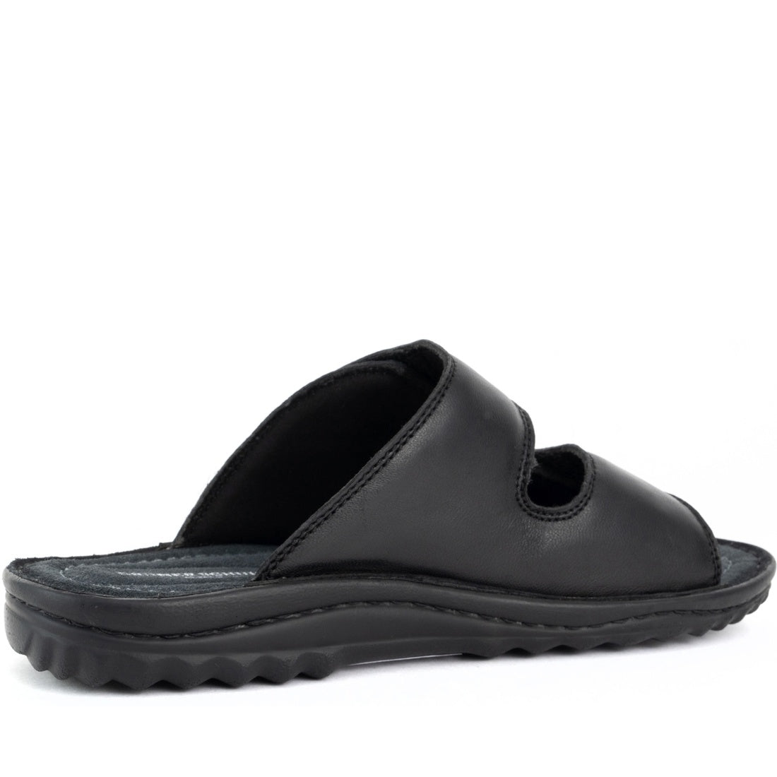black casual open slippers