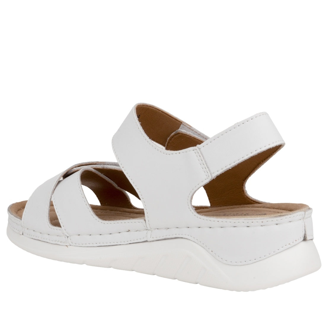 white casual open sandals