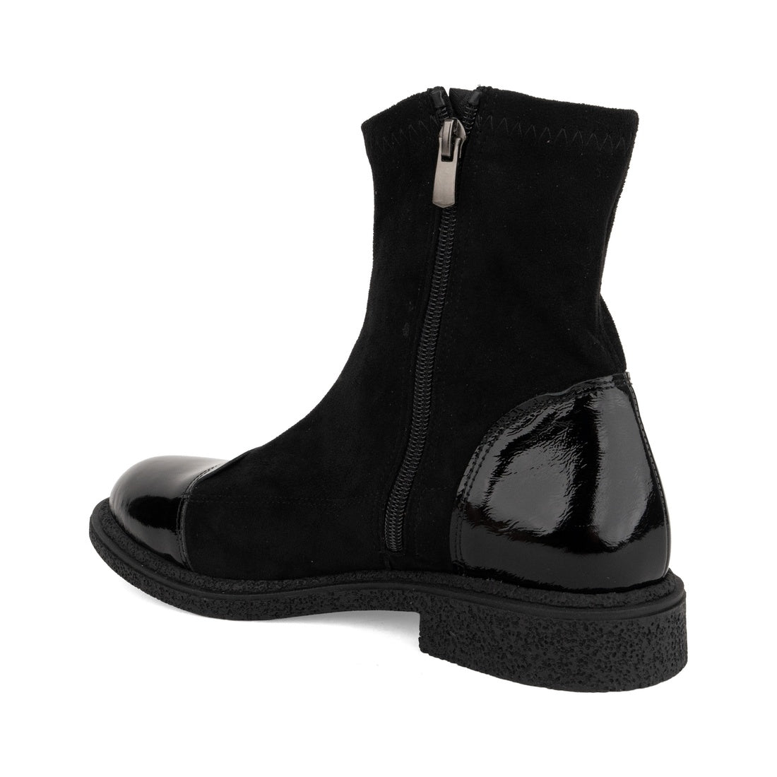 black casual closed booties