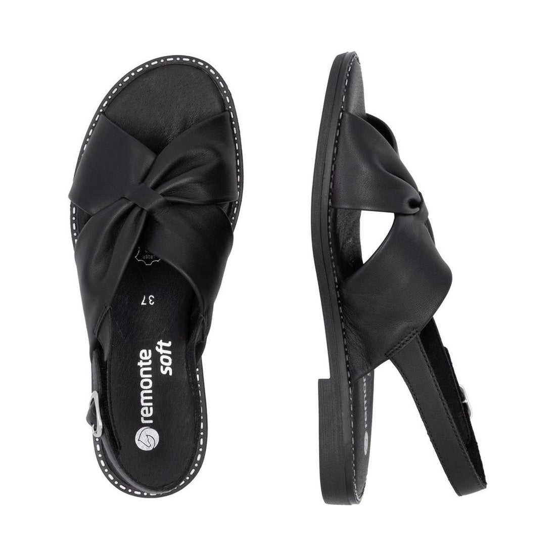 black casual open sandals