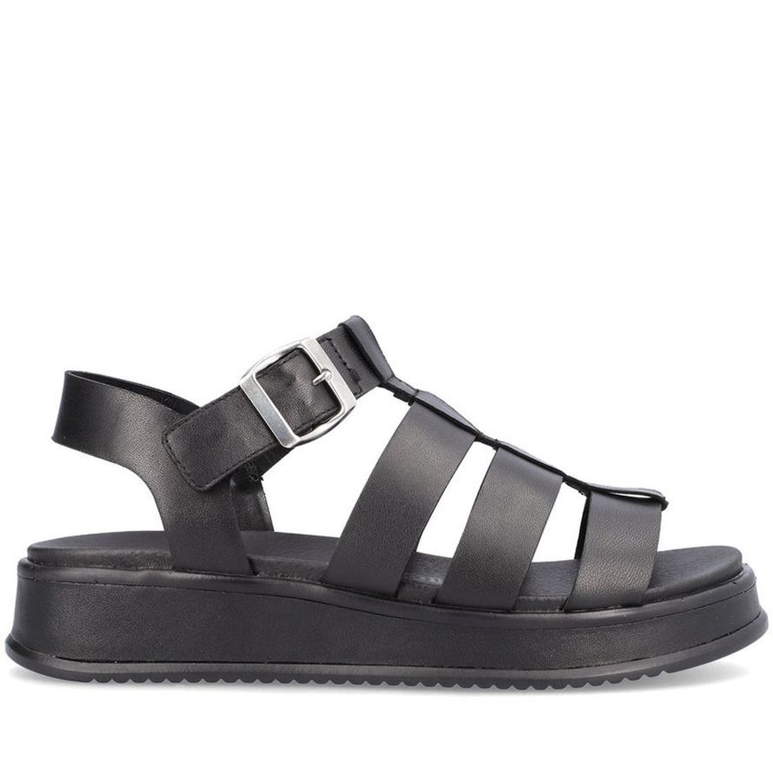 black casual open sandals