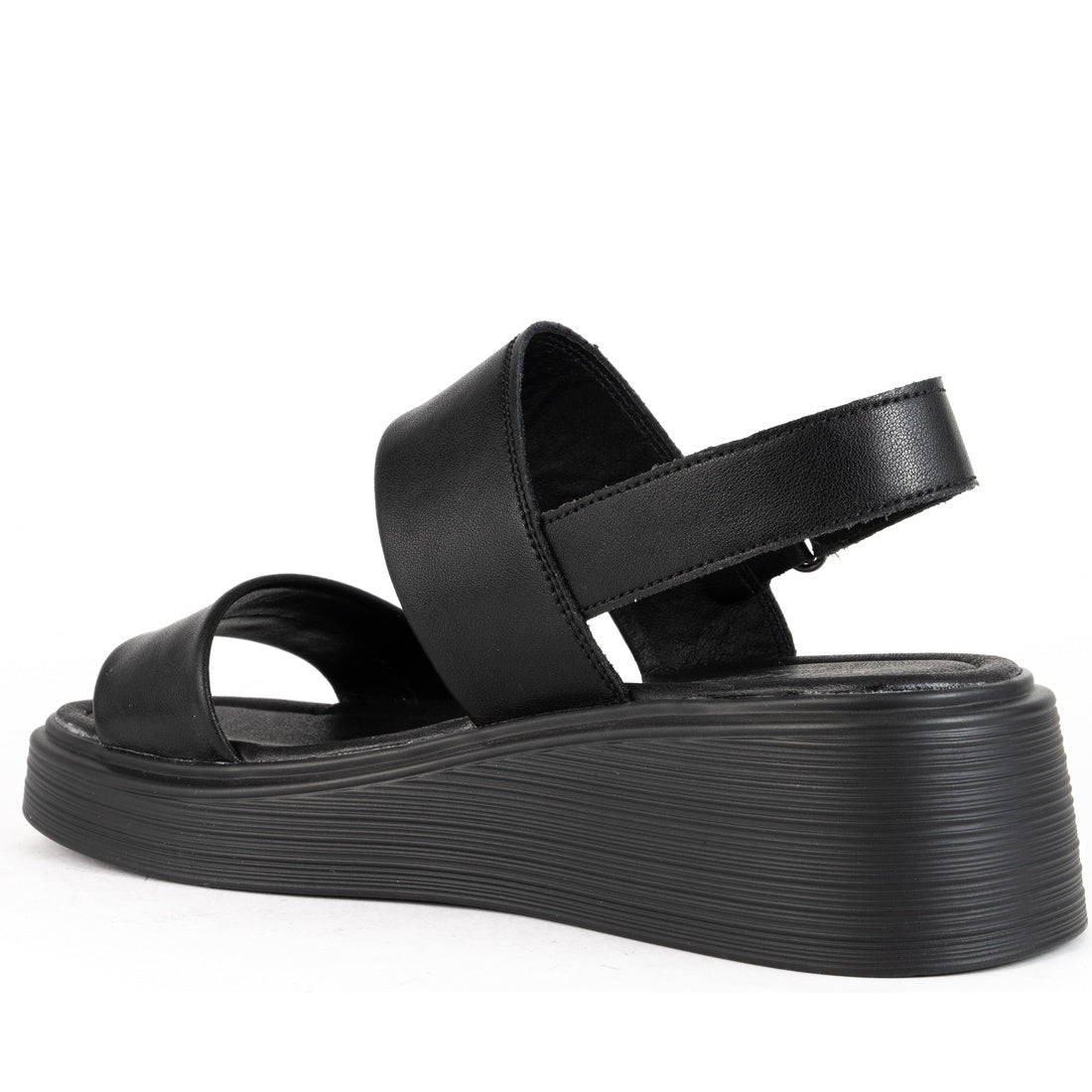black casual open sandals