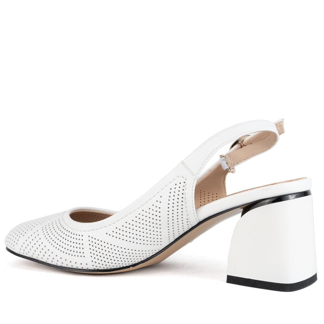 white elegant part-open pumps