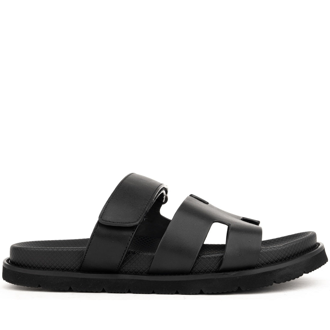 black casual open slippers