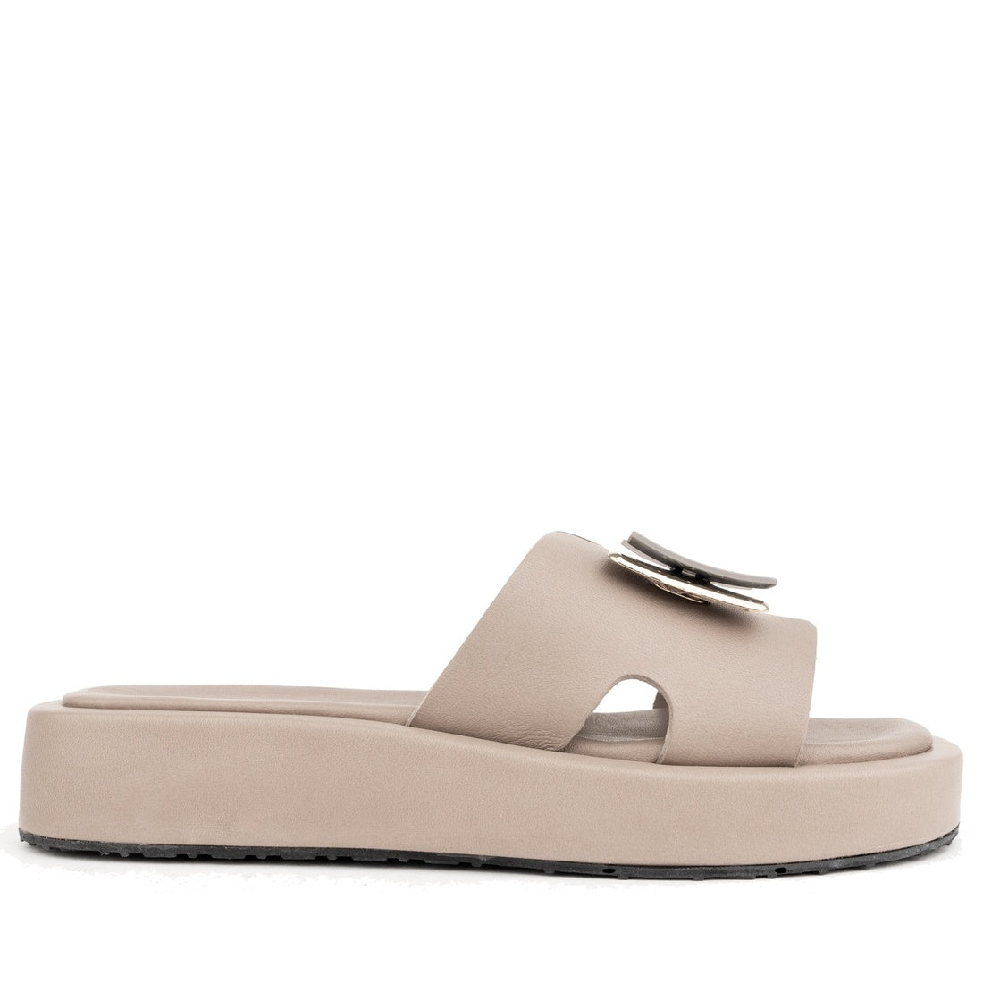 beige casual open slippers