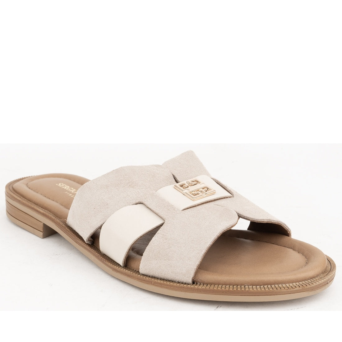 beige casual open slippers