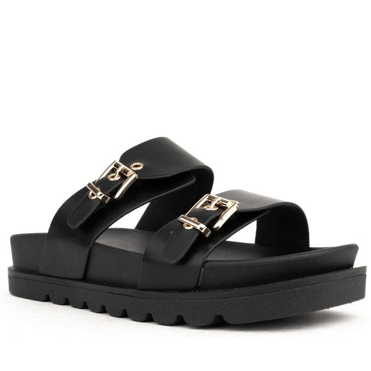 black open sandals