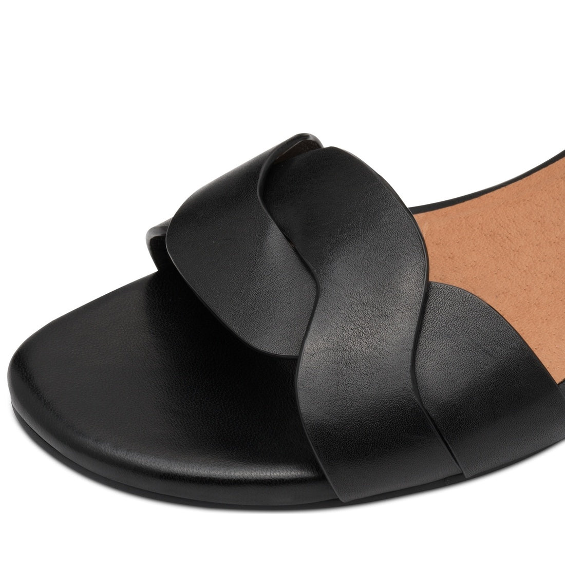 black casual open sandals