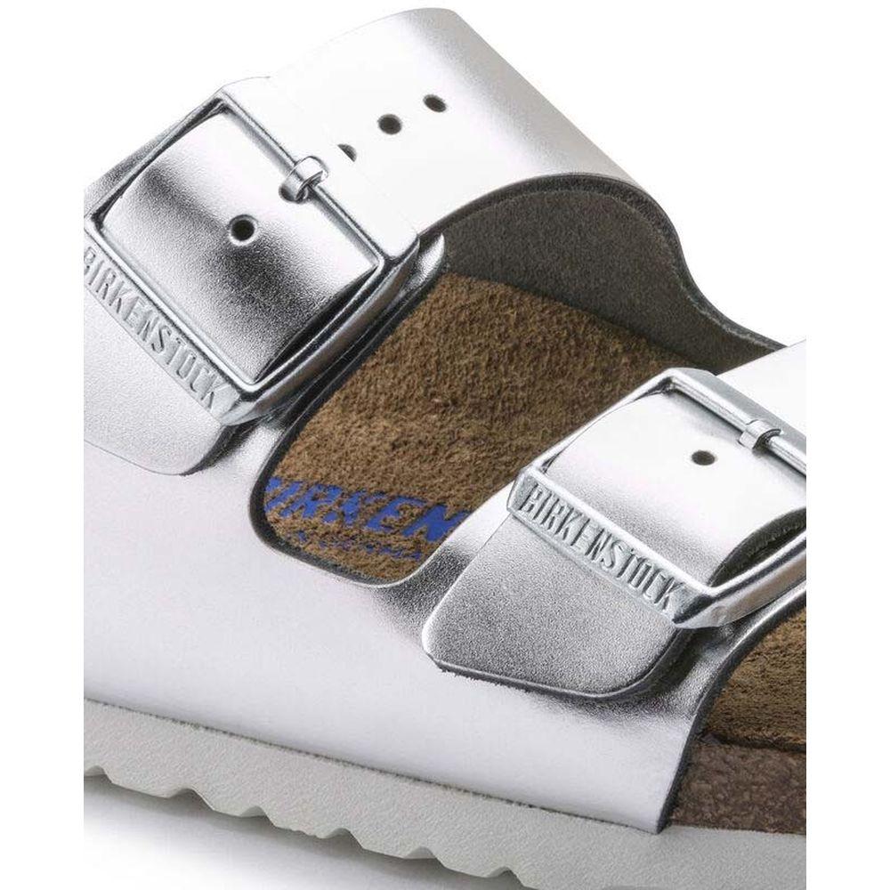Birkenstock Womens Arizona Bs Silver Slippers 1005961 | Vilbury London