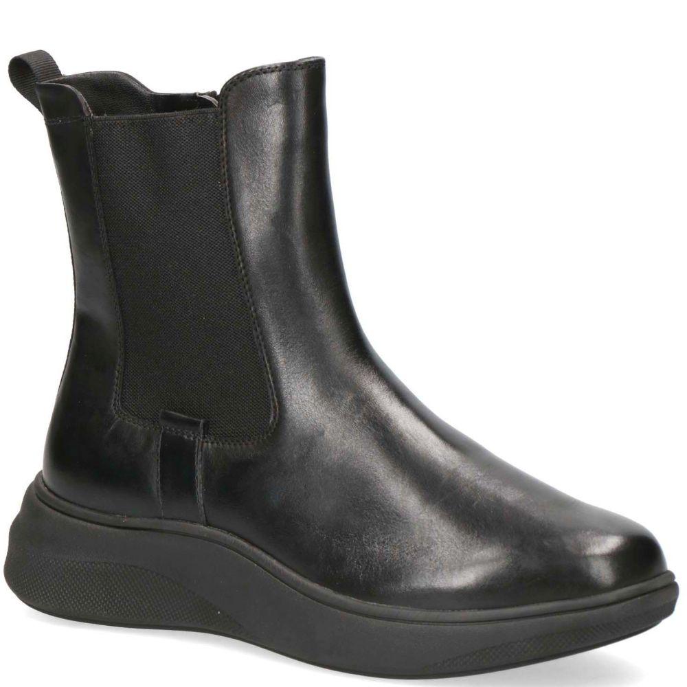 Caprice Womens Black Casual Leather Booties 9-25417-27-022 | Vilbury London
