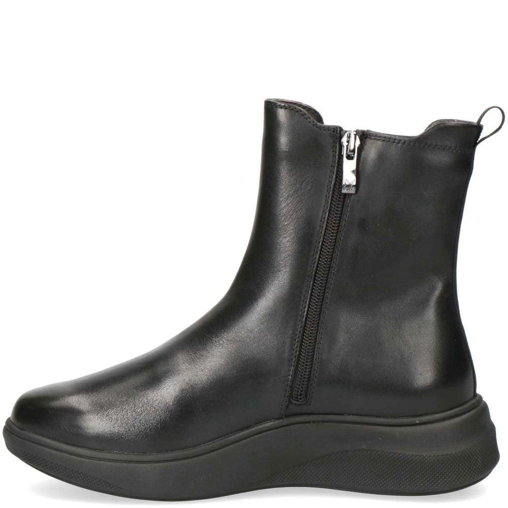 Caprice Womens Black Casual Leather Booties 9-25417-27-022 | Vilbury London