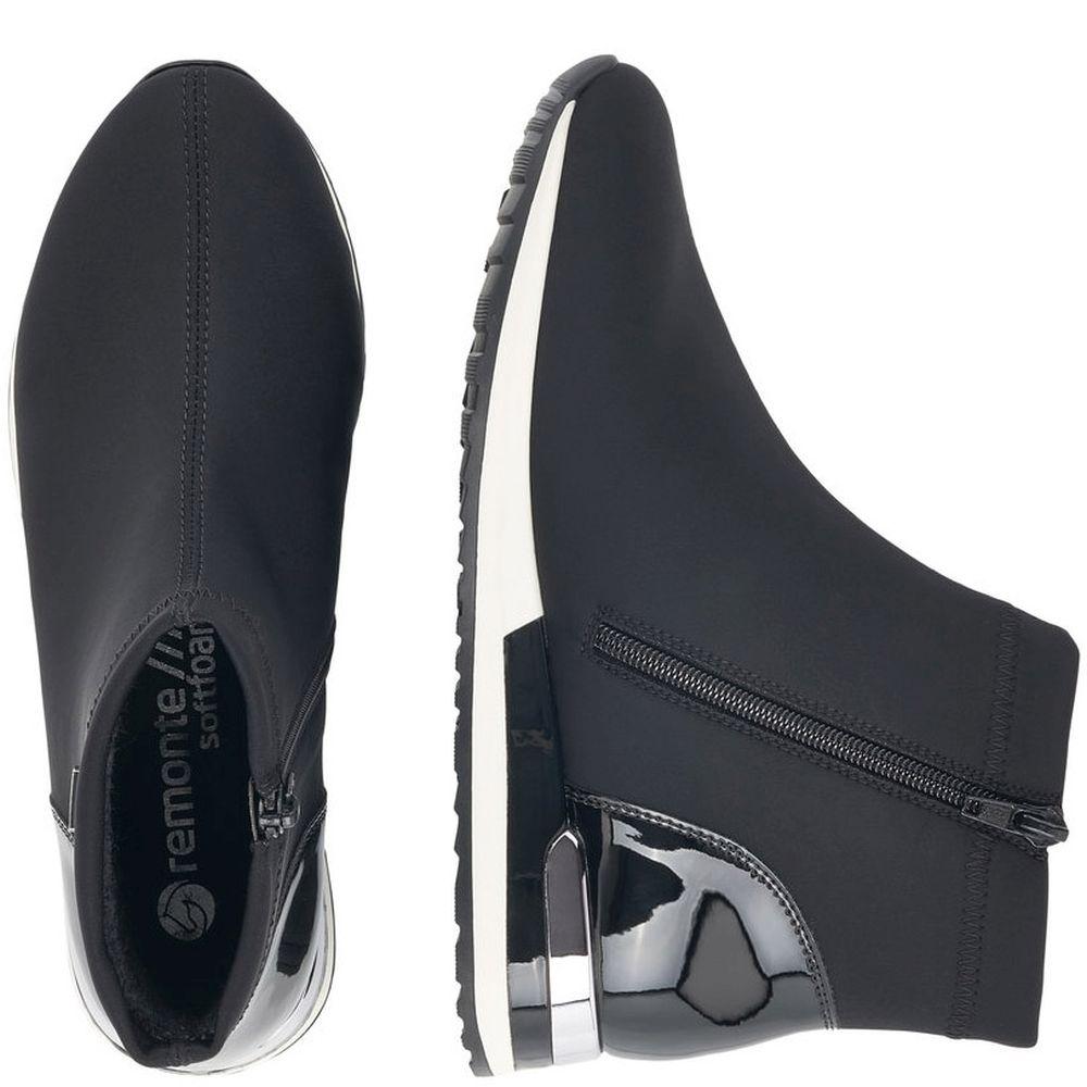 Remonte Womens Black Casual Booties R2571-02 | Vilbury London