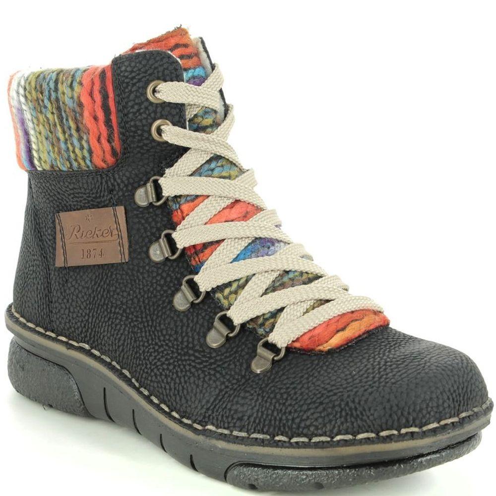 Rieker Womens Black Casual Booties 73343-00 | Vilbury London