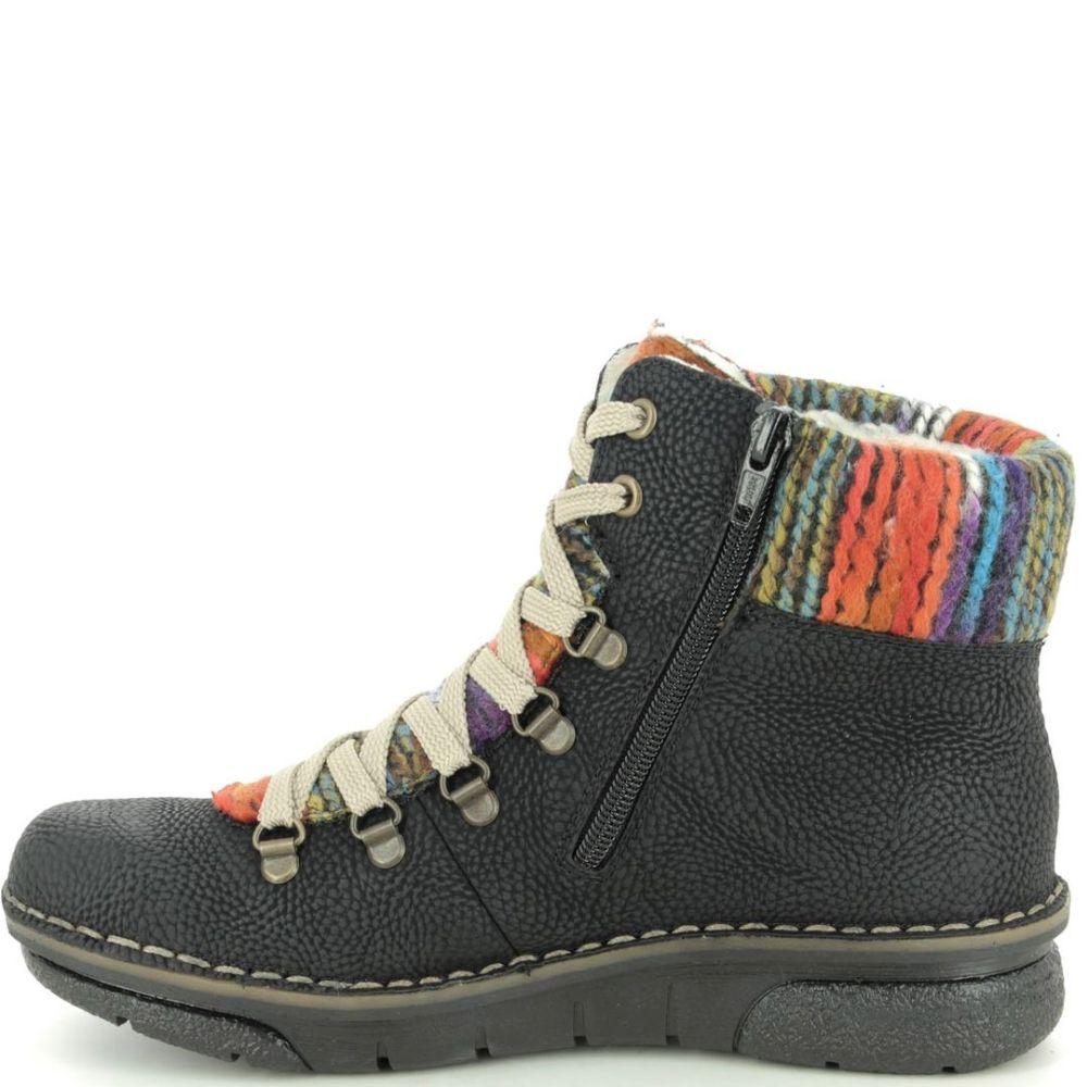 Rieker Womens Black Casual Booties 73343-00 | Vilbury London