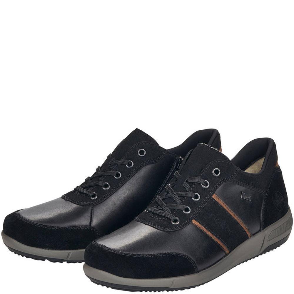 Rieker Mens Black Casual Suede Flats B0932-00 | Vilbury London