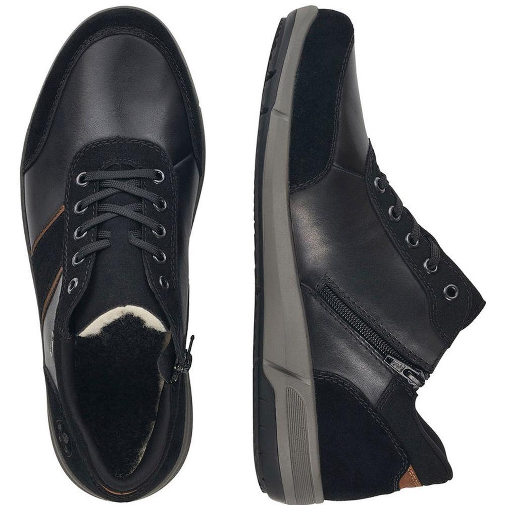 Rieker Mens Black Casual Suede Flats B0932-00 | Vilbury London