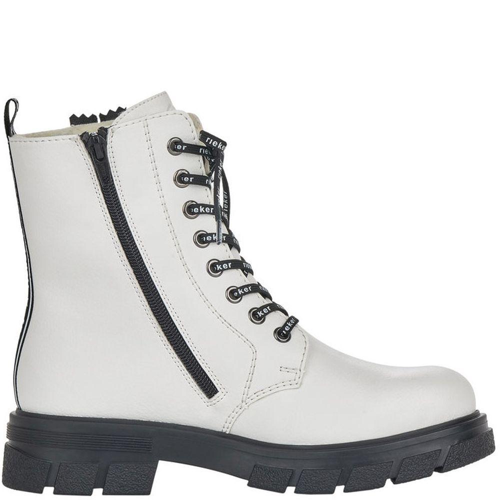 Rieker Womens White Casual Booties Z9111-80 | Vilbury London