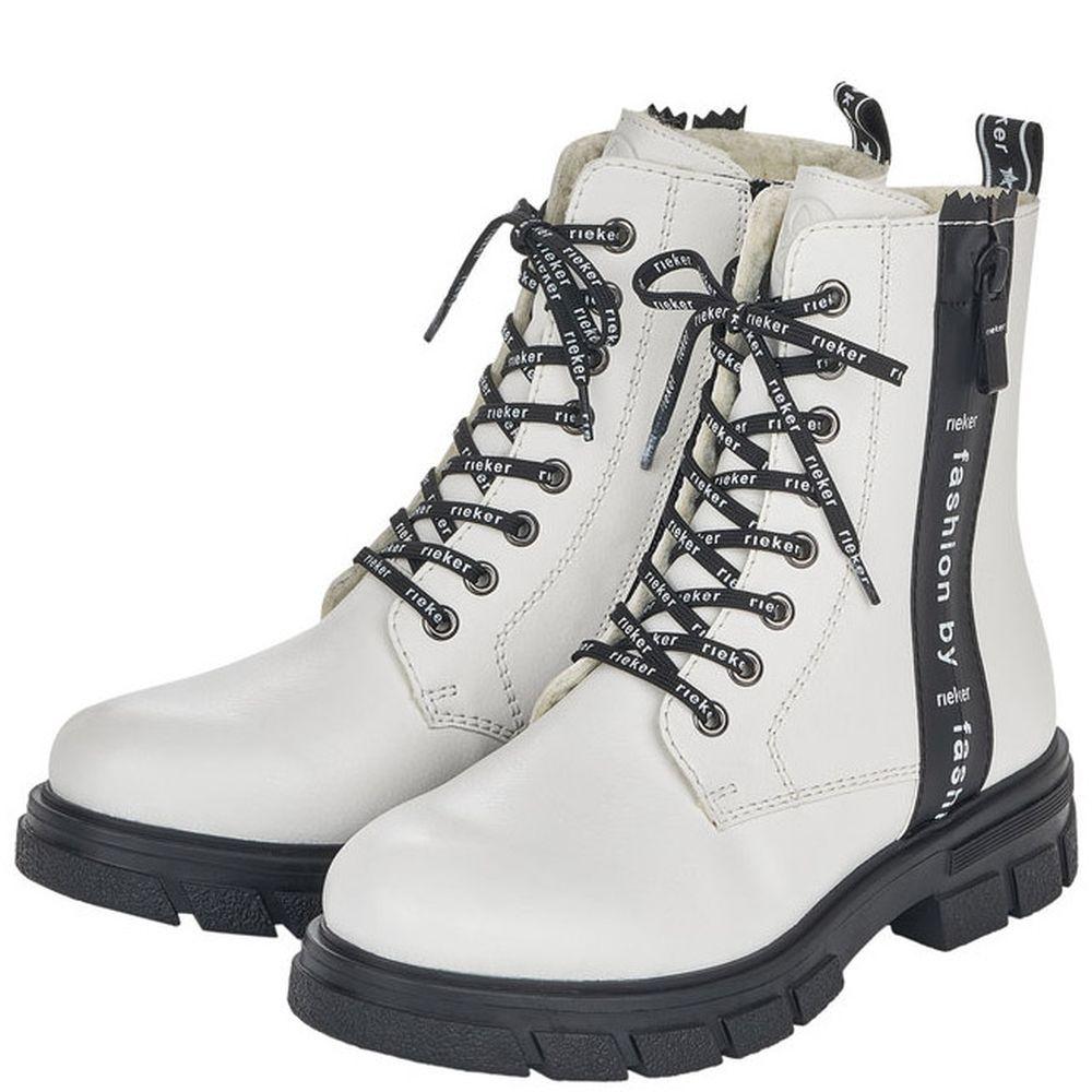 Rieker Womens White Casual Booties Z9111-80 | Vilbury London