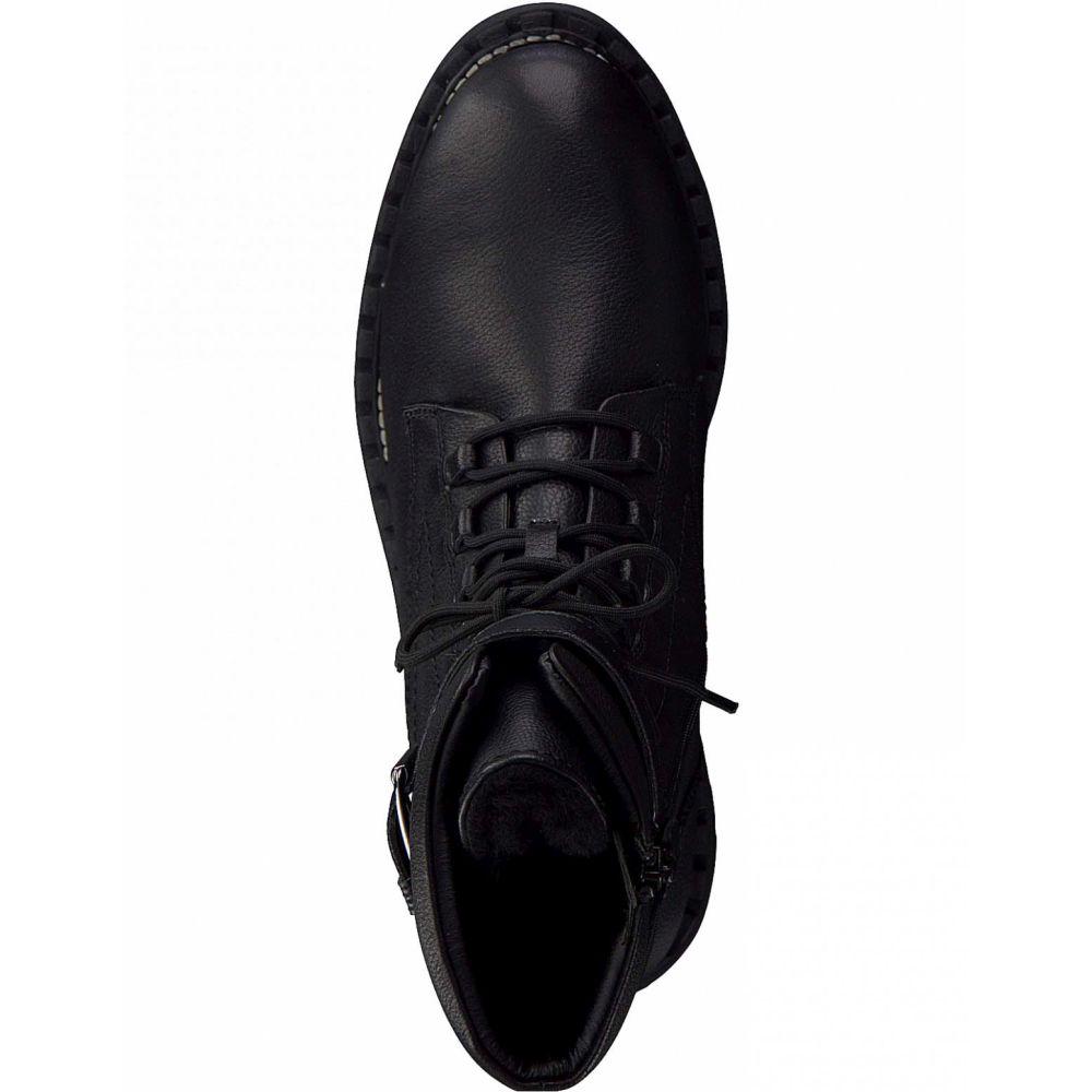 Tamaris Womens Black Casual Leather Booties 1-26291-27 001 | Vilbury London