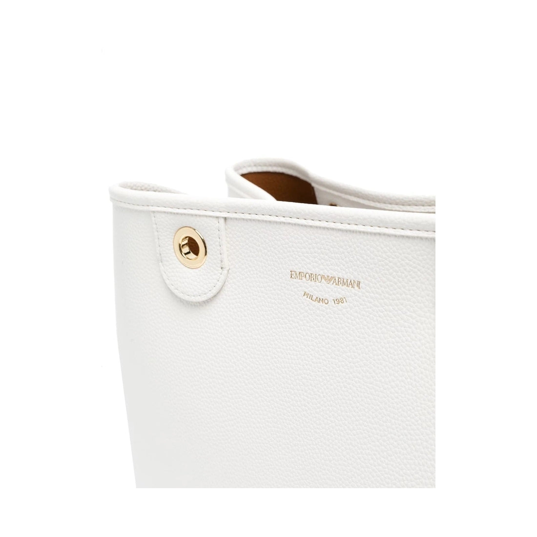 Emporio Armani womens Bianco Cuoio shopping bag | Vilbury London