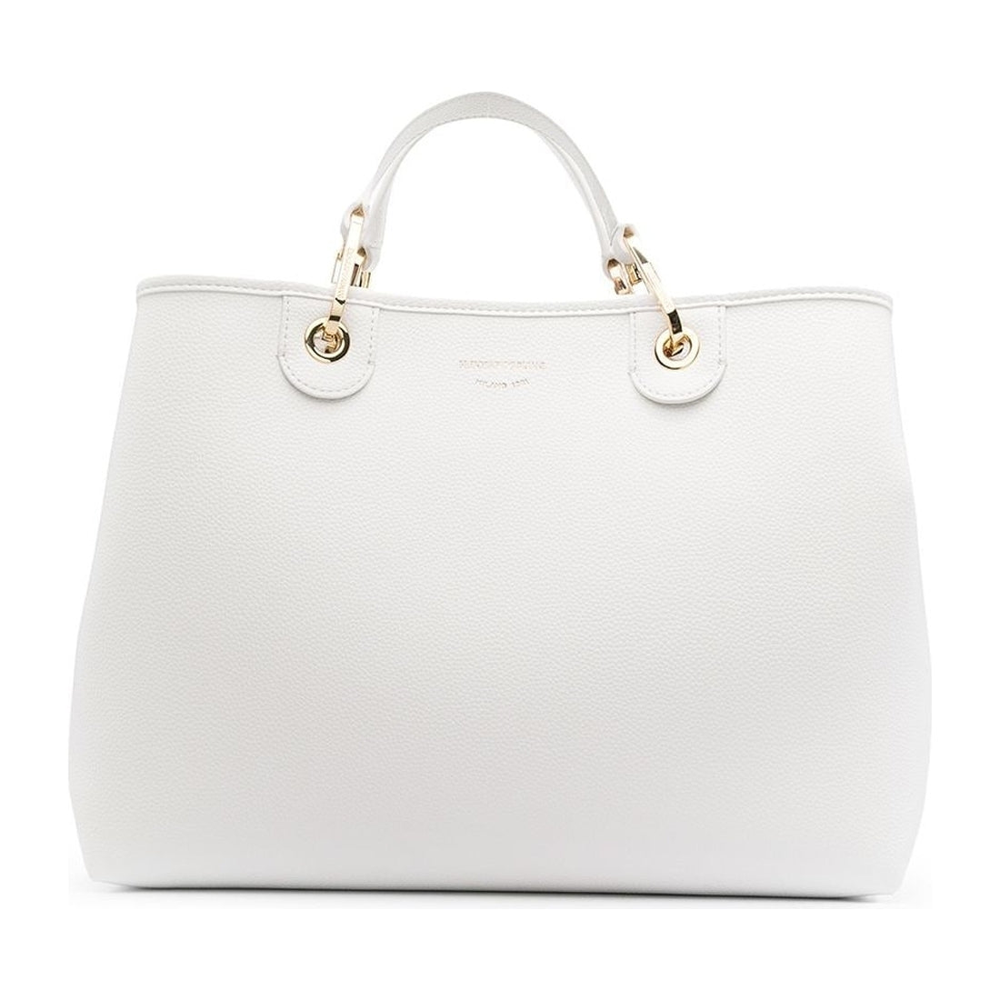 Emporio Armani womens Bianco Cuoio shopping bag | Vilbury London