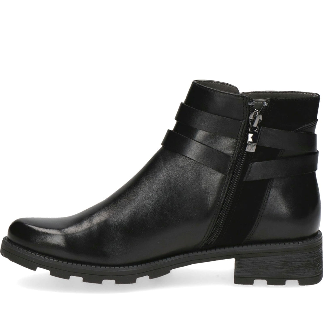 Caprice womens black comb casual closed booties | Vilbury London