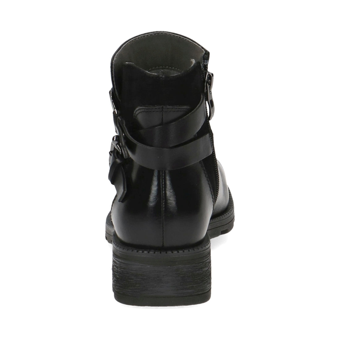 Caprice womens black comb casual closed booties | Vilbury London