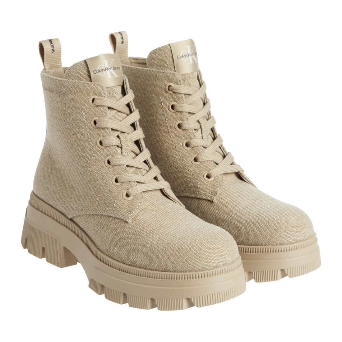 Calvin Klein Jeans womens travertine chunky combat laceup boot | Vilbury London