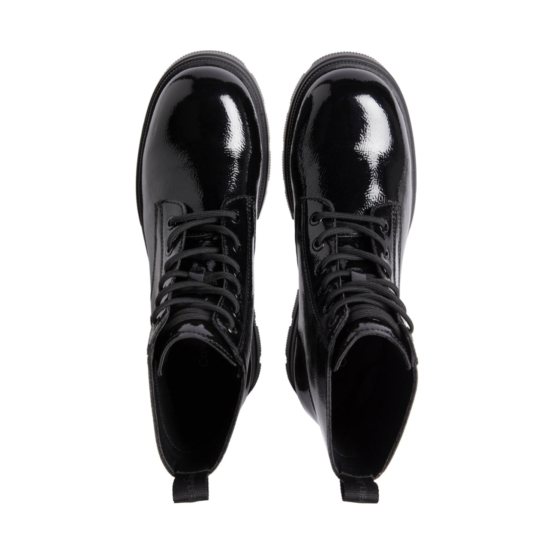 Calvin Klein Jeans womens triple black chunky combat laceup boot | Vilbury London