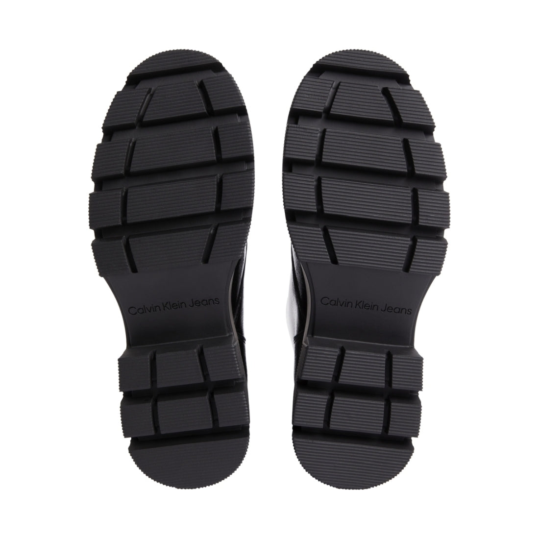 Calvin Klein Jeans womens triple black chunky combat laceup boot | Vilbury London