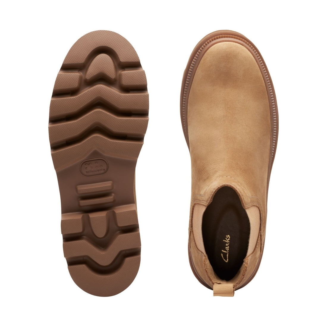 Clarks mens beige badell top booties | Vilbury London