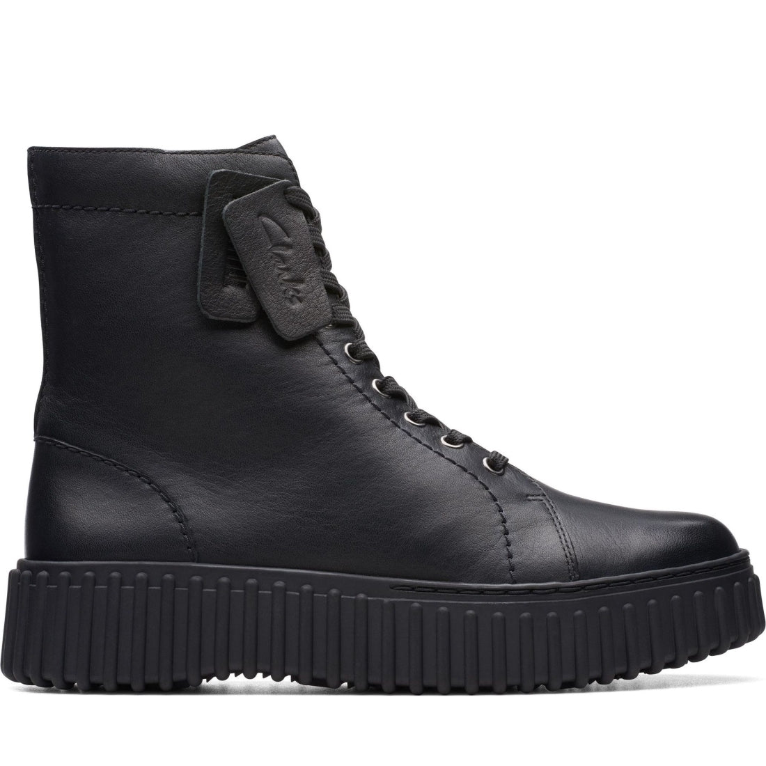 Clarks womens black torhill rise booties | Vilbury London