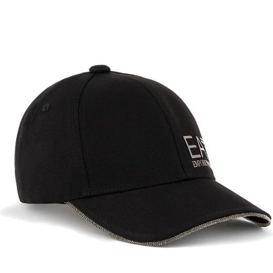 EA7 womens black gun metal casual baseball hat | Vilbury London