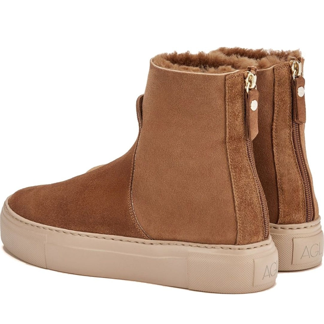 AGL womens brown meghan warm booties | Vilbury London