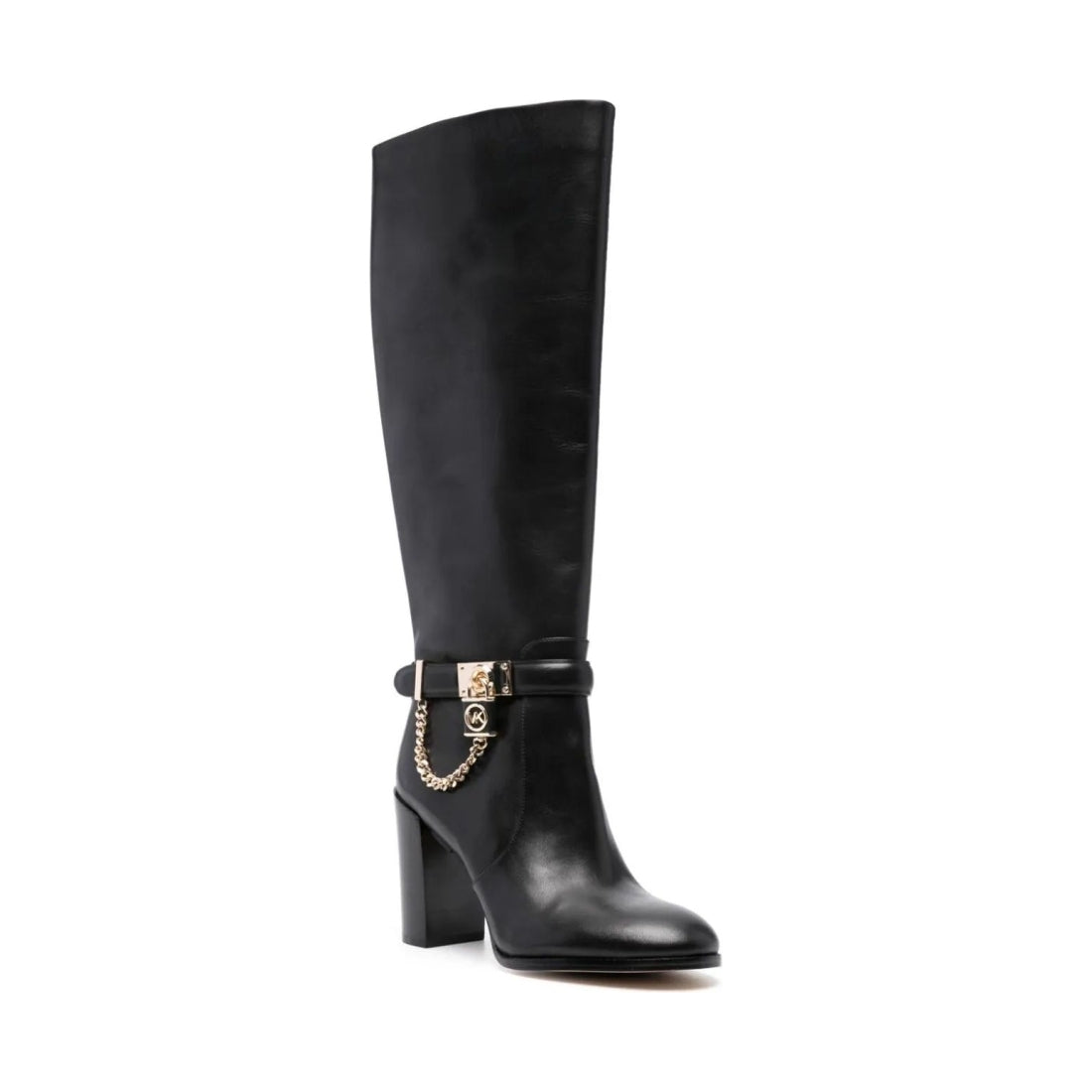 Michael Kors womens black hamilton heeled boot 40F3HAHB5L 001 Vilbury London