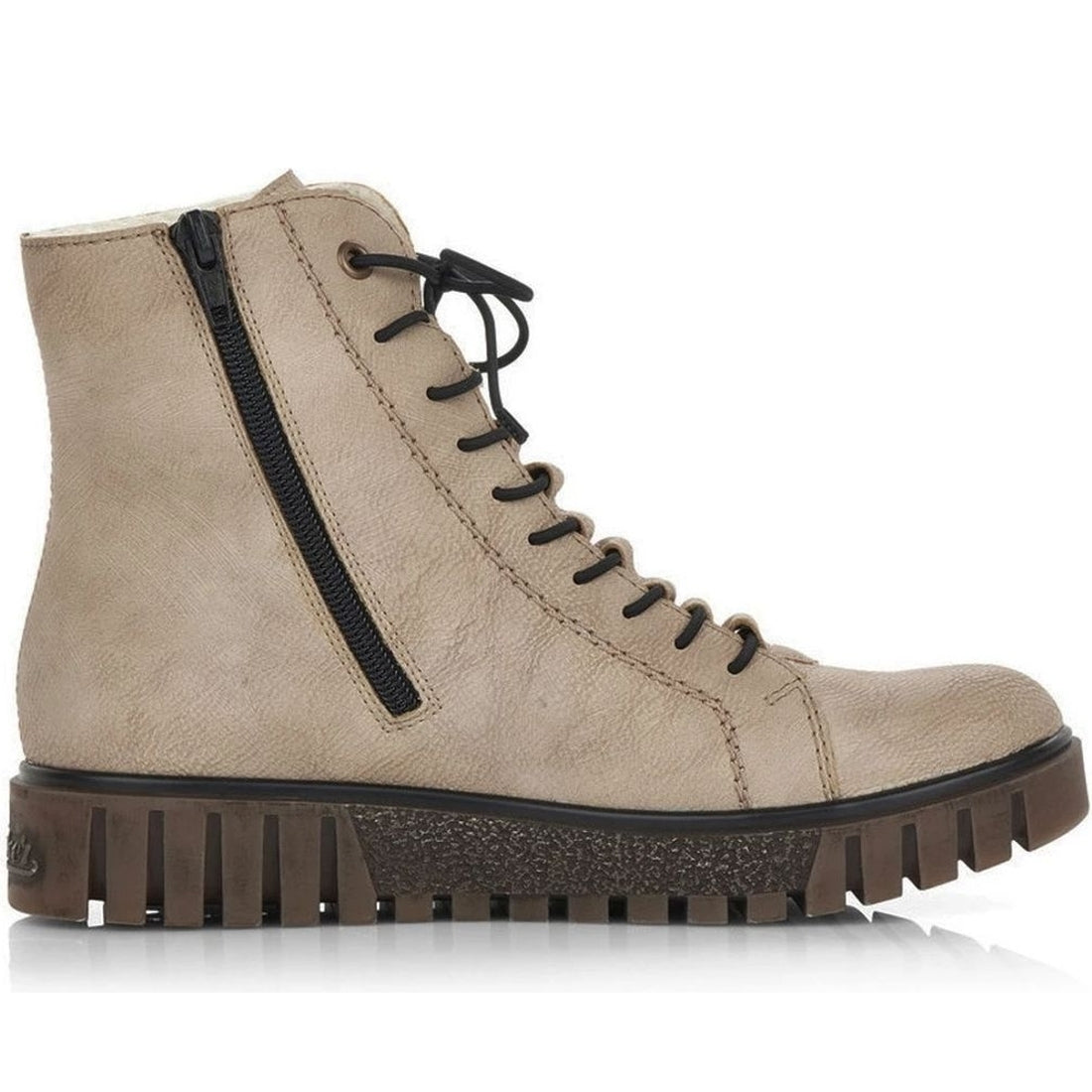 Rieker womens beige casual closed booties | Vilbury London