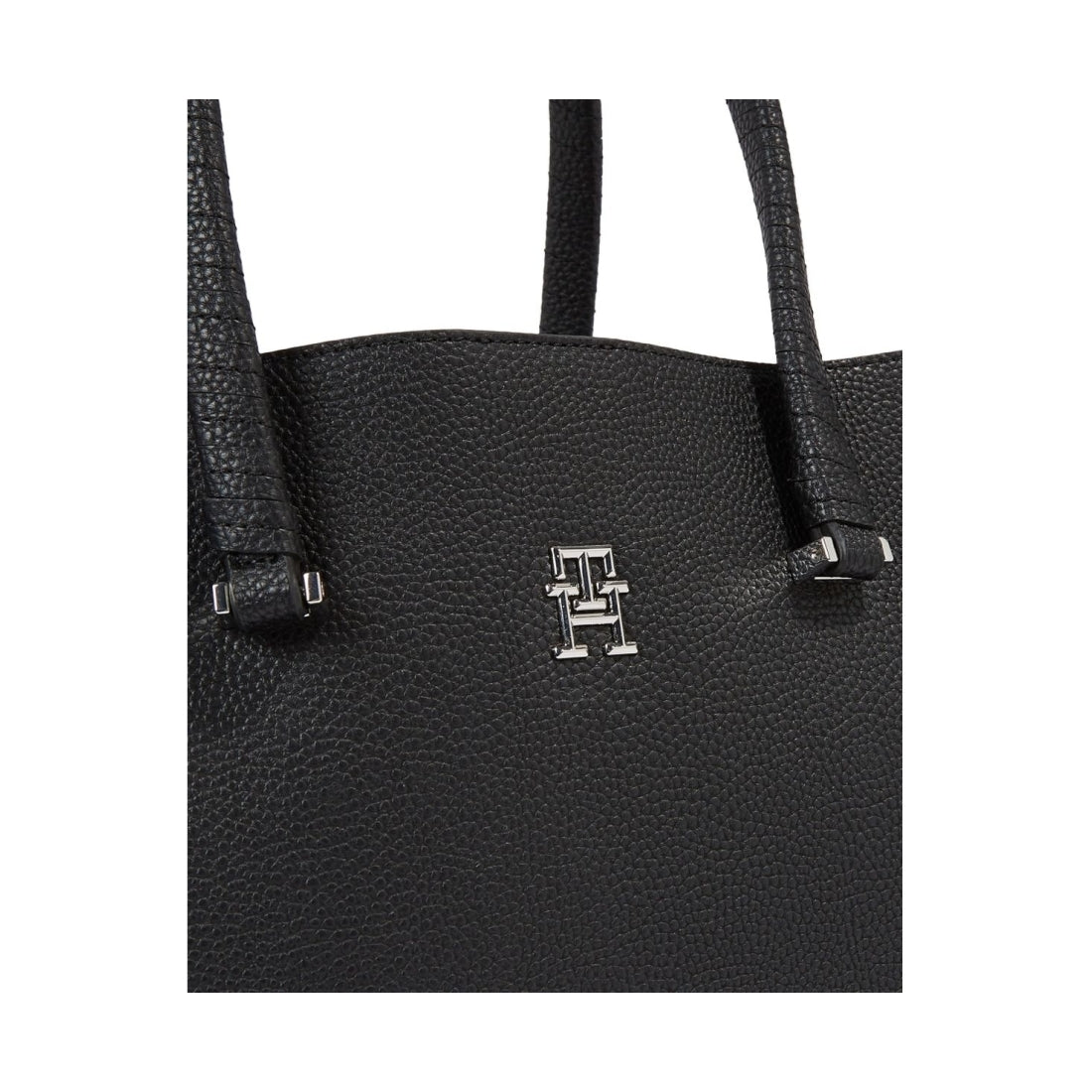 Tommy Hilfiger womens black emblem satchel | Vilbury London