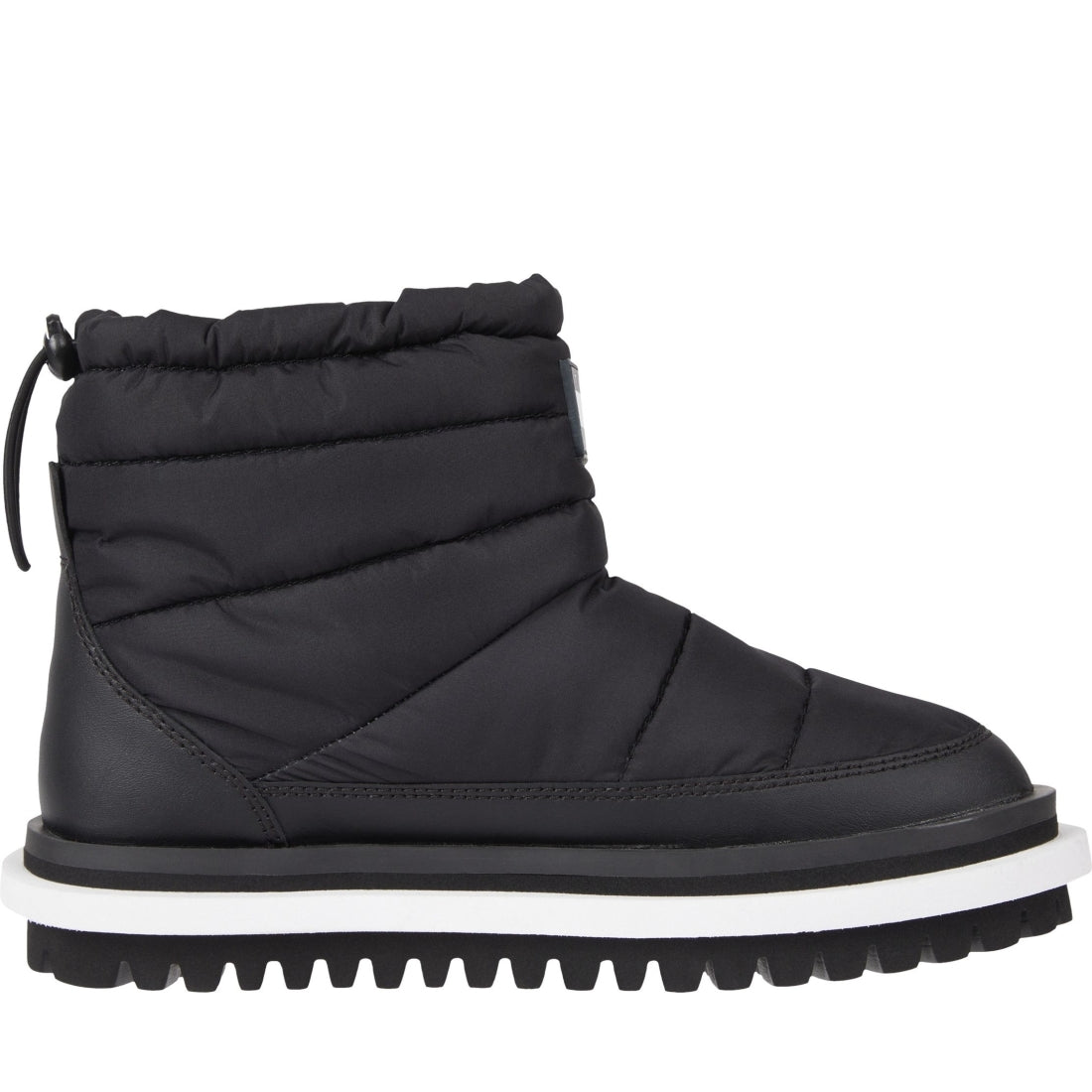 Tommy Jeans womens black padded flat boot | Vilbury London